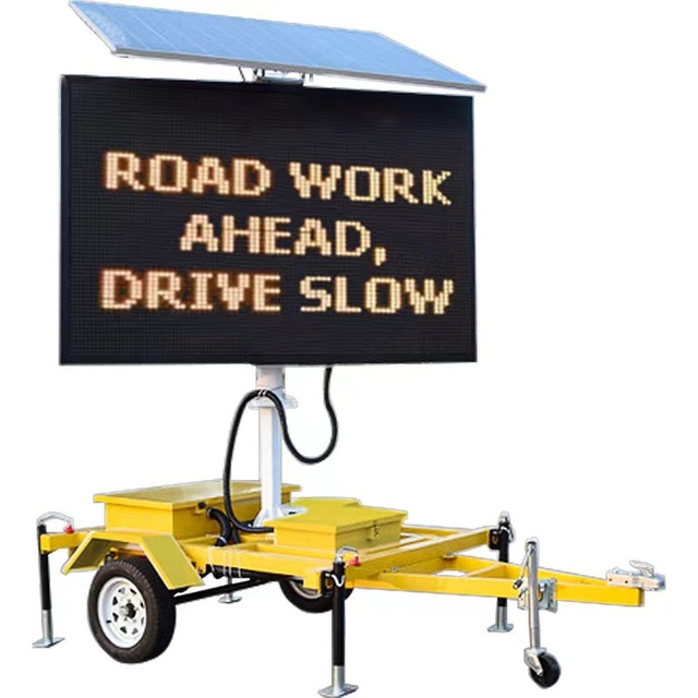 High Brightness 5000-7000 Nits Outdoor Mobile Trailer Solar LED Advertising Screen IP65 SDK 500x500 OEM Full Color Retailer