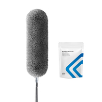 Nettoyeur de plafond rotatif à 360 °-Poignée extensible de 2.8m et tampon en microfibre | Piège à poussière pour les zones difficiles à atteindre