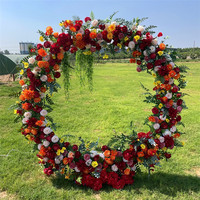 Toile de fond de scène ballon mariage fer métal rond cercle or arc support de fleurs pièce maîtresse support de fleurs cadre accessoires