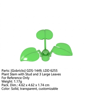 ตัวต่อโกบริกส์ที่ใช้ร่วมกันได้ ชิ้นส่วน MOC แบบแยกชิ้น GDS-1449 ขายส่งตัวต่อ LDD หมายเลข 6255 ชิ้นส่วนต้นไม้ 3 ใบขนาดใหญ่ - Product Image 2
