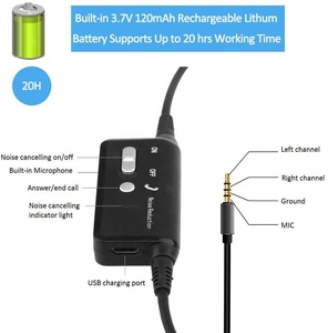 2021 20DB ANC Call Center Auricolare Per <span class=keywords><strong>Computer</strong></span> Cuffia con 3.5mm e Microfono - Product Image 6