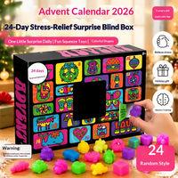 Calendrier de l'Avent de Noël 2026 en résine, boîte mystère à 24 compartiments pour enfants, ensemble de jouets pour fêtes de fin d'année