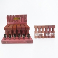 Ensemble de gloss à lèvres mats 24 pièces, rouge à lèvres liquide longue tenue 6 couleurs avec présentoir, vente en gros, maquillage pour les lèvres en vrac