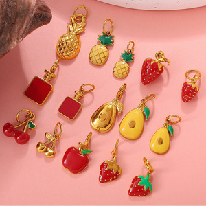 จี้ผลไม้สแตนเลสชุบทอง 18K อุปกรณ์ทำเครื่องประดับ DIY จี้สำหรับสร้อยคอและสร้อยข้อมือสำหรับทุกเพศ - Product Image 1