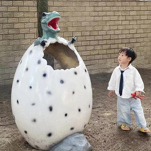 Sculpture géante décorative en forme d'œuf avec trou photo, statue d'œuf <span class=keywords><strong>de</strong></span> Pâques en fibre <span class=keywords><strong>de</strong></span> verre, statue d'œuf <span class=keywords><strong>de</strong></span> dinosaure en résine pour événements et ventes - Product Image 2