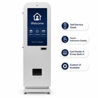 Quiosco de Autoservicio con Lector de Tarjetas e Impresora Integrada para Pagos y Registro, Pantalla Táctil Interactiva, Estación de Información Inteligente