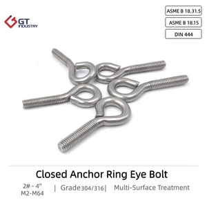 ASME B18.31.5 B18.15 IFI 136 Acero Inoxidable 304 316 8 # Perno de Anclaje Cerrado de 2'' <span class=keywords><strong>con</strong></span> Ojo, A2-70, A2-80, A4-70, A4-80, DIN 444 - Product Image 1