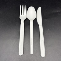 Ensemble de couverts biodégradables et compostables en CPLA avec serviette, couteau, fourchette et cuillère pour restaurant