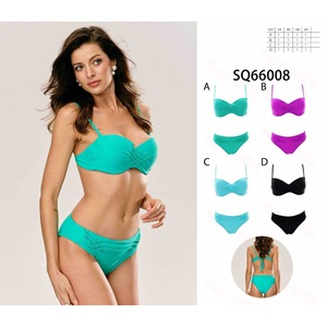 Costume da bagno intero HDJ Plus Size con controllo pancia, modello Bodycon Halter, tinta unita, in Spandex Poliestere 66688 - Product Image 3