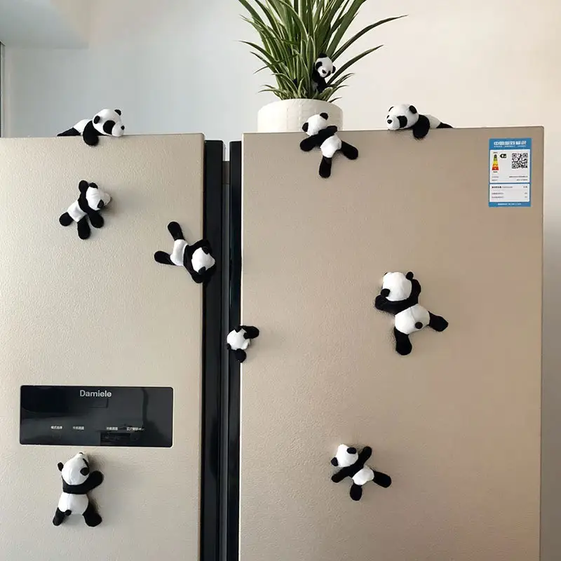 Pluche Magnetische Stickers Panda Pluche Koelkast Stickers Magnetische Stickers Panda