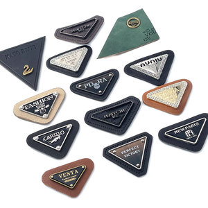 Shishi Hardware Eco Imprimé Rectangle Patch Étiquettes En Cuir Daim Fantaisie Plié Logo Lavable Vêtements Étiquettes avec Personnalisé Mon Logo - Product Image 4