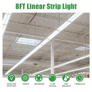 Nhà Máy Giá nhôm DLC ETL 3cct lựa chọn IP44 tán kho cửa hàng LED hội thảo 2ft <span class=keywords><strong>4ft</strong></span> 8ft tuyến tính dải ánh sáng - Product Image 6