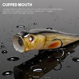 Appât artificiel pour la pêche, leurre pour attraper des poissons, matériel pour pêcher des <span class=keywords><strong>whopper</strong></span> <span class=keywords><strong>Popper</strong></span>, grande bouche, lumière, 8.5cm, 13.5g, 1 pièce - Product Image 5