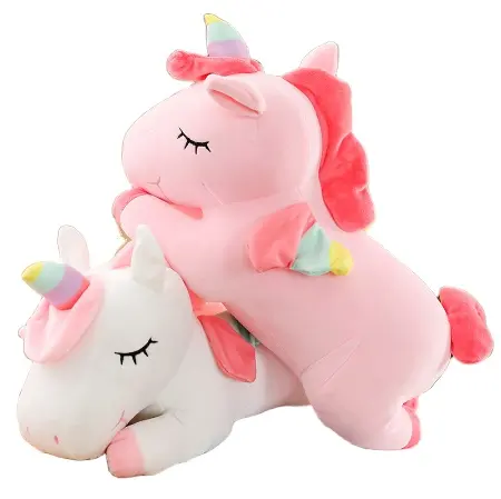 Produsen mainan mewah mainan Unicorn boneka hewan kuda lembut mainan mewah untuk teman perempuan