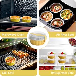 Mini moules à pâtisserie carrés en aluminium avec couvercles, 5 oz, en PET, jetables, de qualité alimentaire, en pulpe moulée, pour contenants à cupcakes - Product Image 4