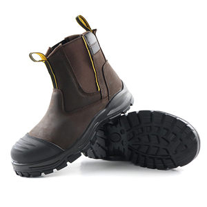 Chaussures de sécurité SAFETY LOONG marron, embout en acier, professionnelles S1P SR, antistatiques, en cuir véritable souple, bottes de travail - Product Image 6