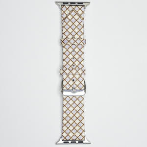 Convient pour Apple Watch Series 9/8/7/6/5/4/3/2/1, bracelet en cuir style pailleté avec fermoir métallique tendance. - Product Image 6