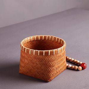 Dongyang Handmade <b>Bamboo</b> Storage Basket Square Shape For Kitchen Tea Set Fruit <b>Container</b> Woven Basket - Product Image 1