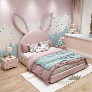 Cama Infantil con Nuevo Diseño de Conejo para Niña Princesa en Rosa y Niño Adorable, Cama Doble para Niños, Juego de Muebles de Dormitorio - Product Image 6