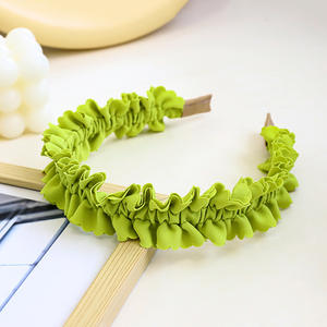 CLARMER-accesorios para el cabello para mujer, bandana plisada de tela personalizada, color sólido, barata - Product Image 5