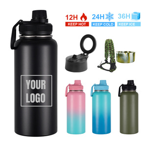 Botella de agua deportiva térmica de doble pared sin BPA, vaso de viaje de acero inoxidable - Product Image 1