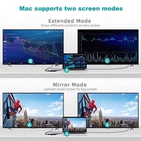 4K 60Hz USB vers double sortie HDMI X2 avec convertisseur audio Câble adaptateur pour connecter un ordinateur portable à un moniteur pour Mac et Windows