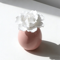 Diffuseur de parfum d'ambiance en céramique pour la maison, avec fleur en porcelaine, pour huiles essentielles et gypse aromatique, vente en gros