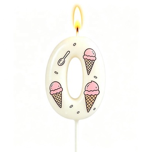 Velas de Cumpleaños Digitales Erri Wish 0-9 con Diseño de Cono de Helado Rosa, Cera No Tóxica, Hechas a Mano, Velas Numéricas para Pastel, Año Nuevo, Bares <span class=keywords><strong>y</strong></span> Fiestas - Product Image 5