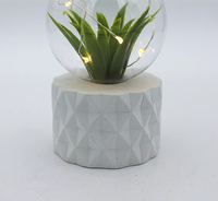 Vente en gros Lampe de chevet rétro en ciment avec décor végétal artificiel pour la décoration intérieure