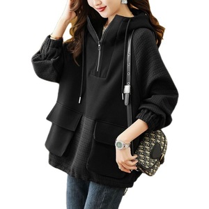 Nuova <span class=keywords><strong>Felpa</strong></span> <span class=keywords><strong>con</strong></span> <span class=keywords><strong>Cappuccio</strong></span> 2026, Stile Coreano alla Moda, <span class=keywords><strong>Elegante</strong></span> e Snellente, <span class=keywords><strong>con</strong></span> Patchwork a Contrasto di Colore, Maniche Lunghe - Product Image 5