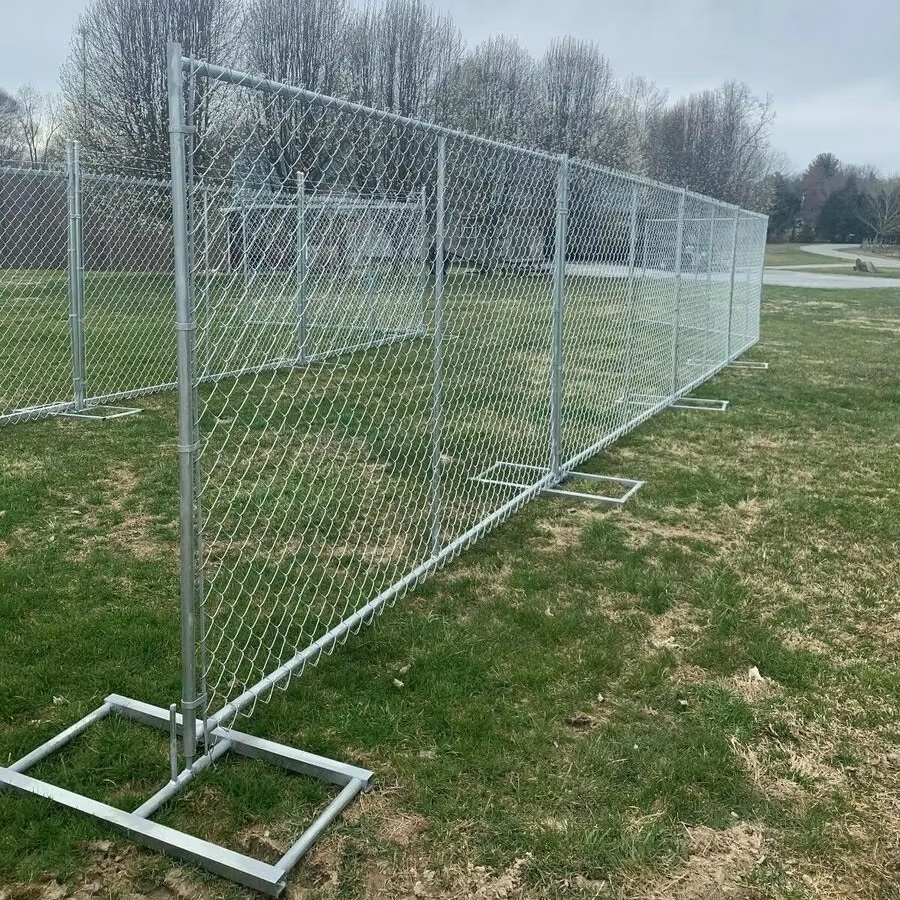 American Standard Galvanized Temporary Construction Fence Chain Link Panel  with Cross Tubes for Safety Fencing| Alibaba.com