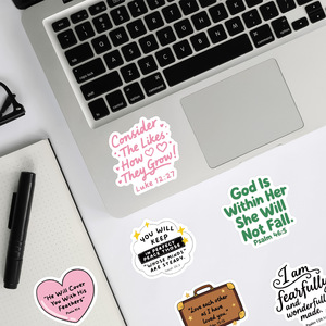 56 Pegatinas Nuevas y Bonitas con <span class=keywords><strong>Frases</strong></span> Bíblicas de Dibujos Animados para Decorar Botellas y Laptops, Estilo Lindo, Pegatinas con <span class=keywords><strong>Frases</strong></span> de Jesús - Product Image 6