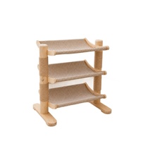 Arbre à chat minimaliste multi-niveaux en bois massif avec poteaux à gratter en corde de sisal et deux plateformes suspendues pour grands chats, vente en gros, OEM