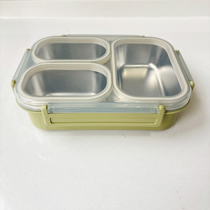 Boîte à lunch simplifiée en acier inoxydable, boîte à lunch isotherme à double couche, personnalisation - Product Image 5
