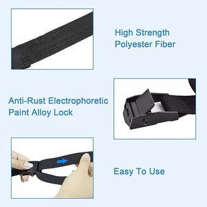 調整可能な25mm 1mポリエステルタイダウンストラップ800lbsオートバイ貨物トラック用カムバックルSUPカヤック荷物テンショニングベルト - Product Image 4