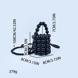 มินิลูกกวาดสีกระเป๋าผู้หญิงทําด้วยมือลูกปัดCrossbodyกระเป๋าน่ารักกระเป๋าถือสุภาพสตรีทอกระเป๋าสะพายงานแต่งงานคลัทช์ - Product Image 3