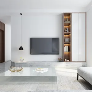 New Design Luxury Modern Home Entertainment Wall Unit Meuble Tv Stand Tv Cabinet With Fireplace