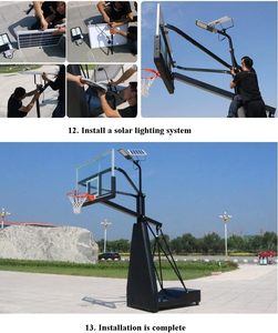 Altezza regolabile all'aperto con luce portatile basket Hoop Stand 10 piedi campo da basket corpo con supporto - Product Image 6