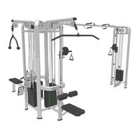 Machine de musculation commerciale cinq postes multi-jungle, structure en acier, sûre, réglable, certifiée CE, poids utilisateur max. 260 kg