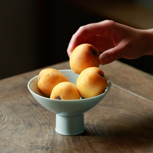 Chinese Style <b>Ceramic</b> High-Footed <b>Plate</b> Round With Stand For Tea Ceremony Dessert Fruit Serving Dehua Origin - Product Image 3