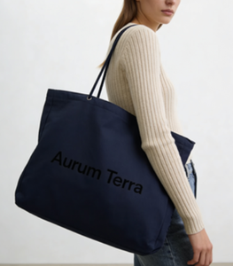 Sac fourre-tout en toile de coton vierge imprimé en gros avec logo personnalisé, avec poignée en ruban, sac de shopping à bandoulière, poche zippée - Product Image 2