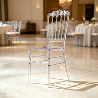 Chaise en acrylique transparente personnalisée en gros pour mariage, événement, banquet, chaise de salle à manger en plastique transparent comme du cristal pour fête