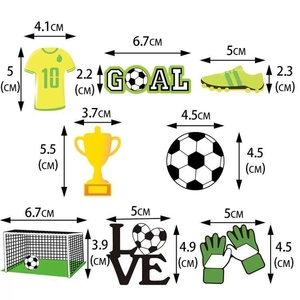 Set di 8 Topper per Cupcake a Tema Sportivo, Pallone da Calcio, Guanti, Trofeo, Decorazioni per Feste di Compleanno, Accessori per Giornate di Calcio - Product Image 5