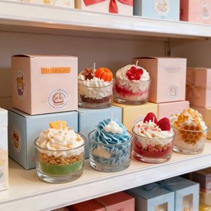 Vela Aromática Artesanal de Cera de Soya en Frasco de Vidrio con Forma de Frutas LANJO, Estilo Postre de Cono de Helado, la Mejor Vela de Lujo Ecológica para las Fiestas - Product Image 6