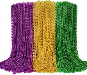 Mardi Gras Carnival Party Necklace 7MM <b>Beaded</b> Necklace Disco Loose Necklace Carnival Party Set Decorations Favor Supplies - Product Image 6