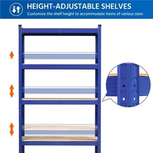 5-Layer Boltless Shelving Adjustable Metal <b>Shelf</b> Home Storage Rack Light Duty <b>Shelves</b> Galvanized <b>Shelf</b> Multi-Use Storage Rack - Product Image 4