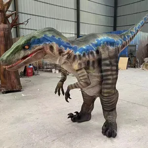 Nanchi 핫 세일 인기있는 수제 실리콘 현실적인 Animatronics 모델 소리와 함께 푸른 공룡 마스코트 의상을 걷는 성인