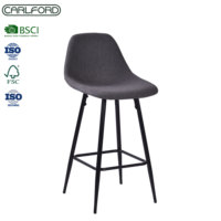 Tabouret de bar moderne CARLFORD en tissu avec structure métallique gris-noir pour usage commercial, salle à manger, salon, hôtel