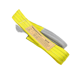 Sangles de levage plates en <span class=keywords><strong>textile</strong></span> industriel, fabrication en usine, 5000 kg, polyester, OEM, orange, sangle plate robuste en nylon à œillets - Product Image 1