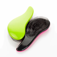Brosse à cheveux démêlante antistatique en nylon et plastique avec coussin de ventilation, manche magique ionique et logo personnalisé
